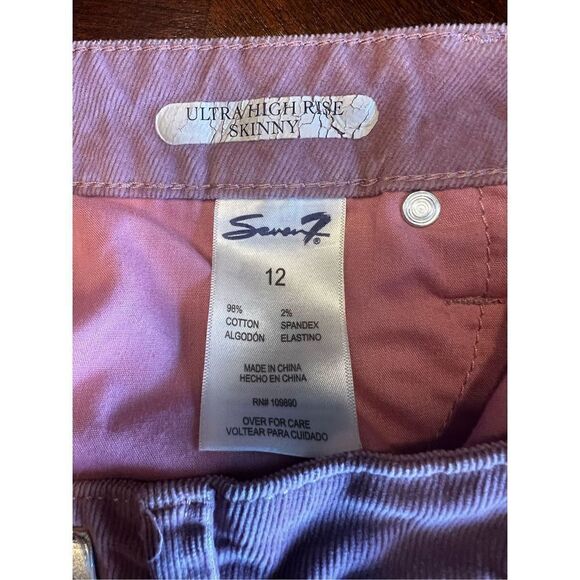 Seven7 corduroy pink rosewood ultra high rise skinny pants size 12 - Picture 8 of 8